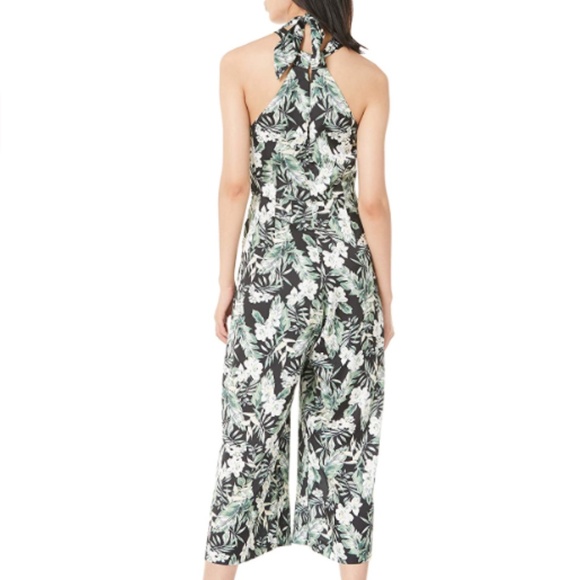 NEW Tropical Floral Print Wide Leg Jumpsuit Large - Picture 3 of 8